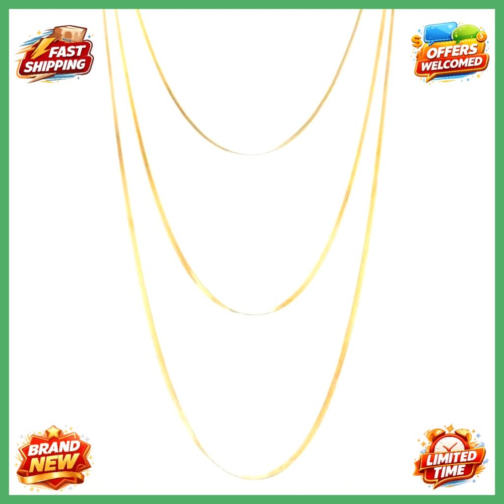 Three-Strand Layered Snake Chain Statement Neckla… - image 3